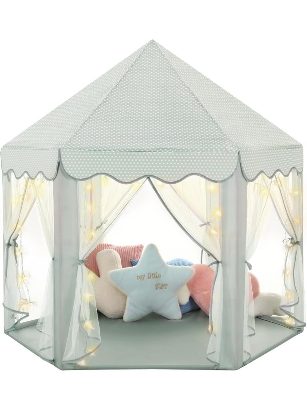 Kids Celadon Play Tent with Star Light Toy Indoor and Outdoor Games 55'' x 53''